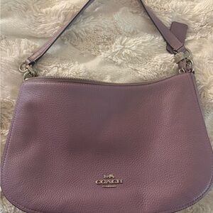 Coach Purple Leather Shoulder Bag